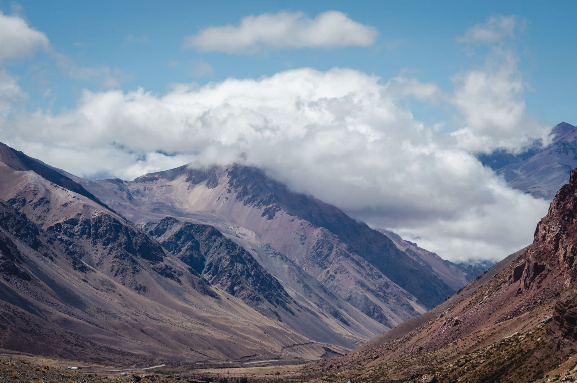 Captivating view of the Andes mountains under a vibrant sky in Mendoza, Argentina.
