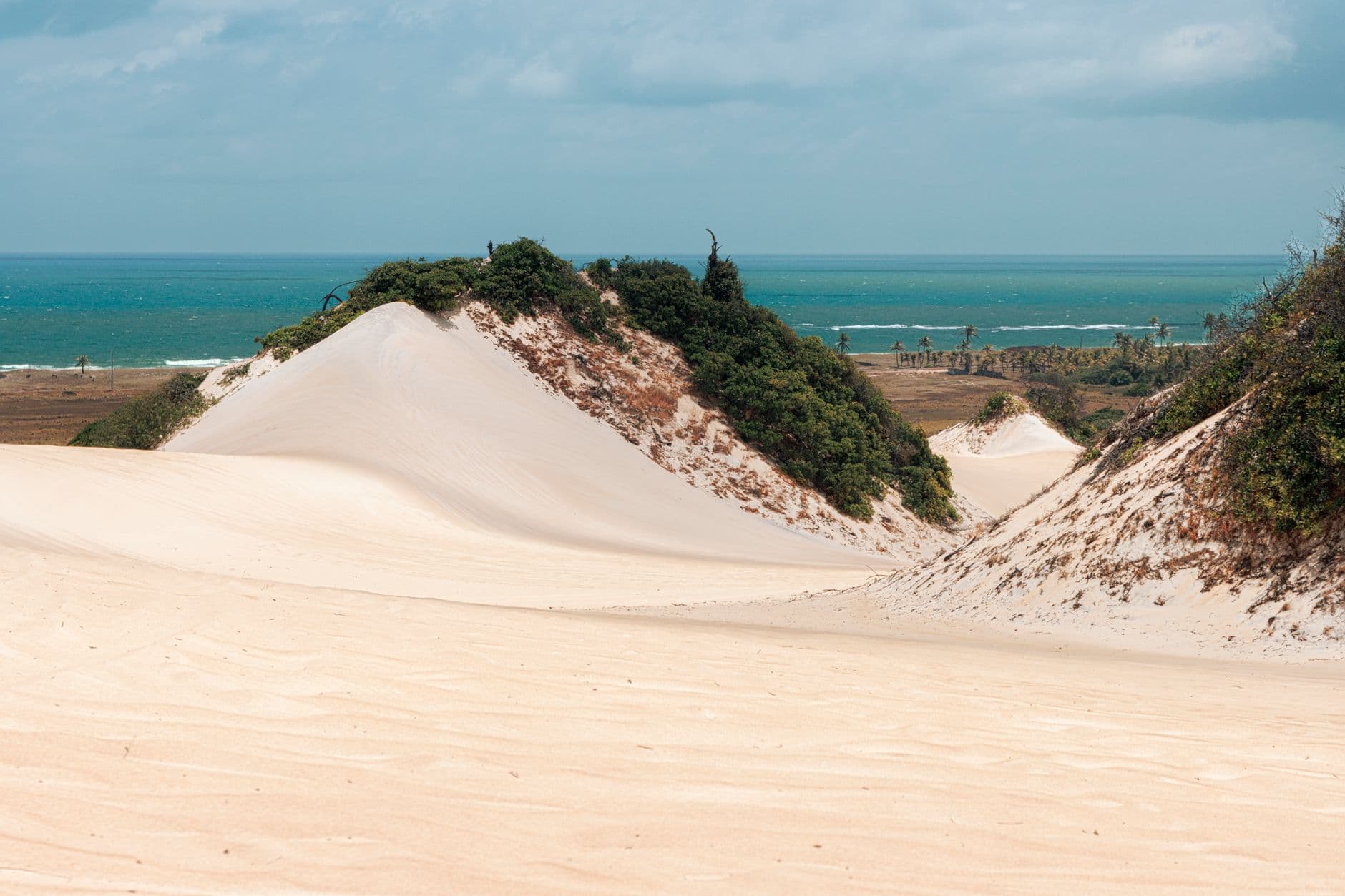 Captivating view of sand dunes and ocean at Rio Grande do Norte, Brazil's scenic coast.